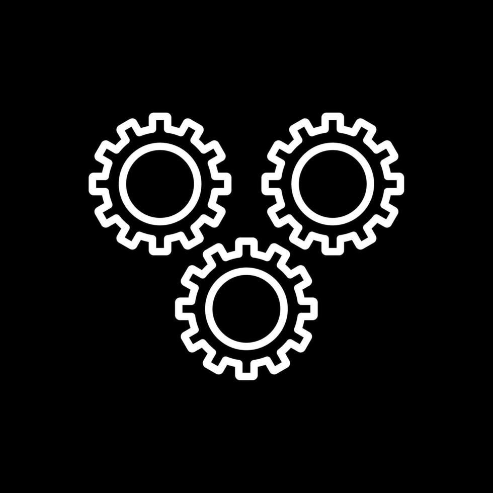 Gears Line Inverted Icon Design vector