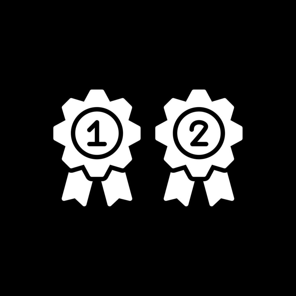 medallas glifo invertido icono diseño vector