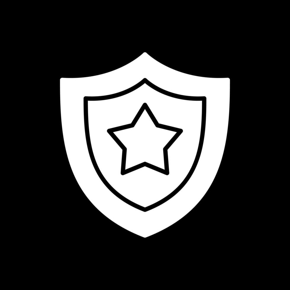Shield Glyph Inverted Icon Design vector