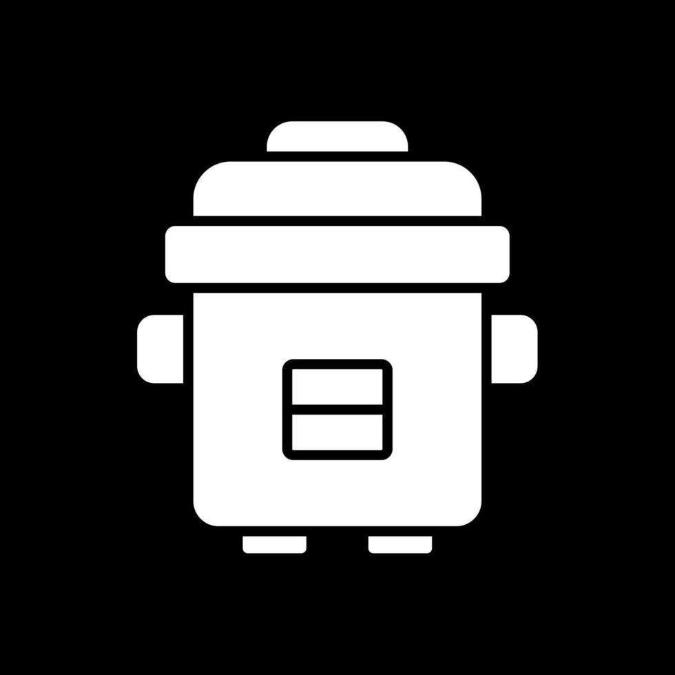 Pressure Cooker Glyph Inverted Icon Design vector