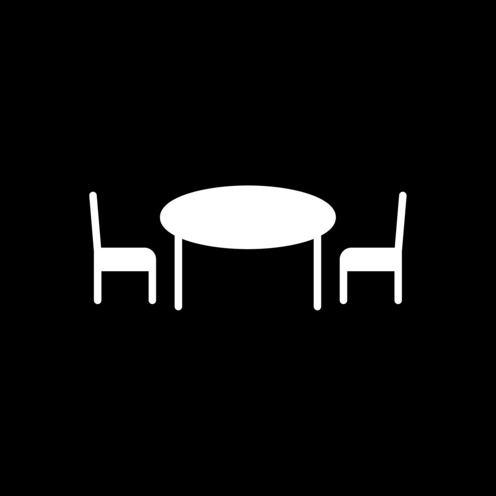 Kitchen Table Glyph Inverted Icon Design vector