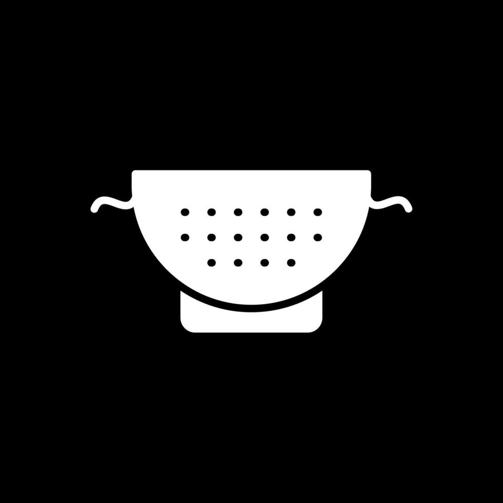 Strainer Glyph Inverted Icon Design vector