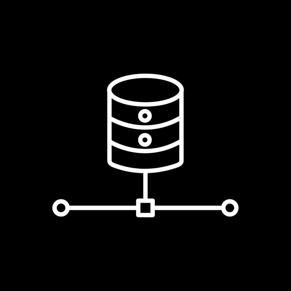 base de datos línea invertido icono diseño vector