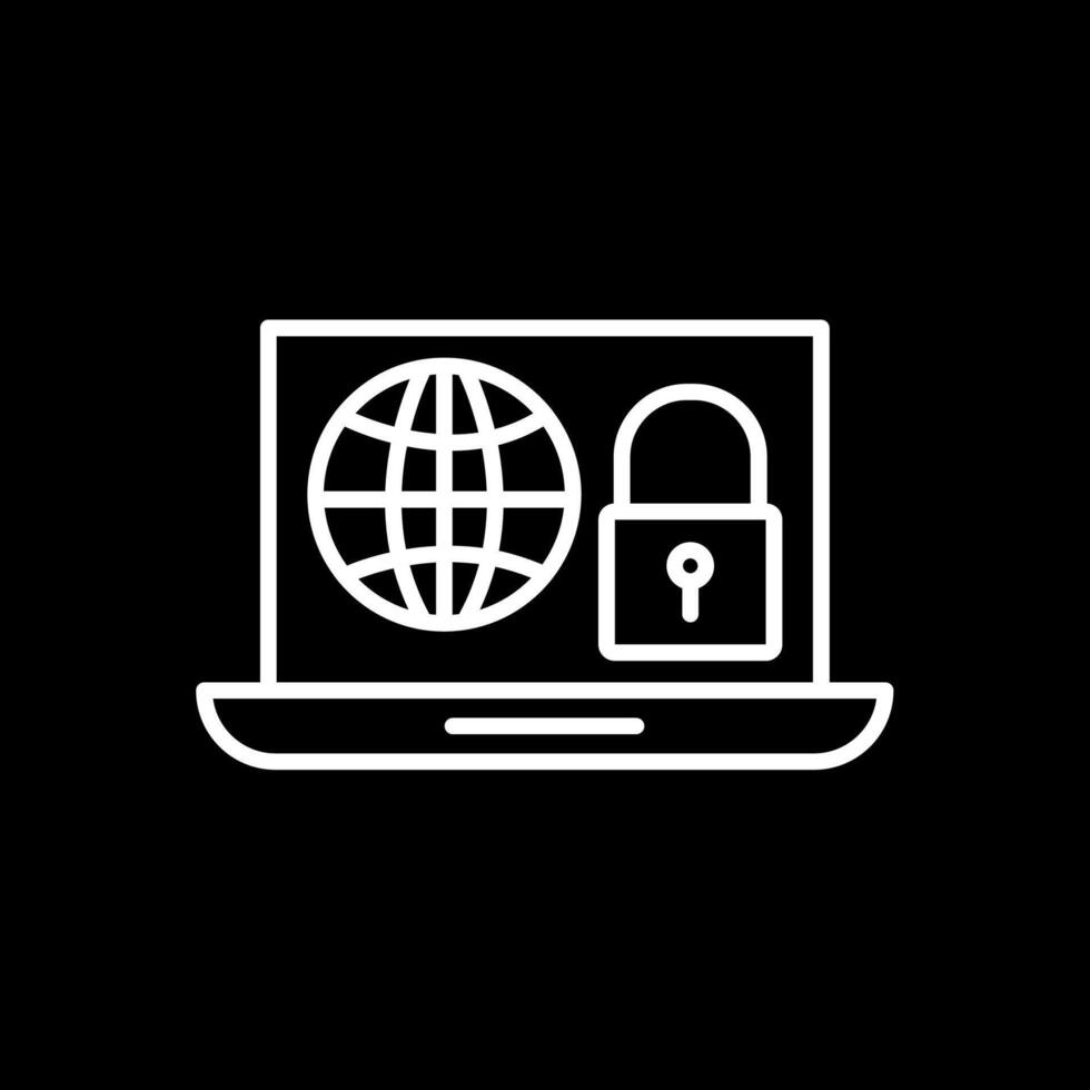 Internet Security Line Inverted Icon Design vector