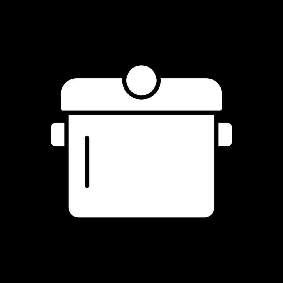 Cooking Pot Glyph Inverted Icon Design vector