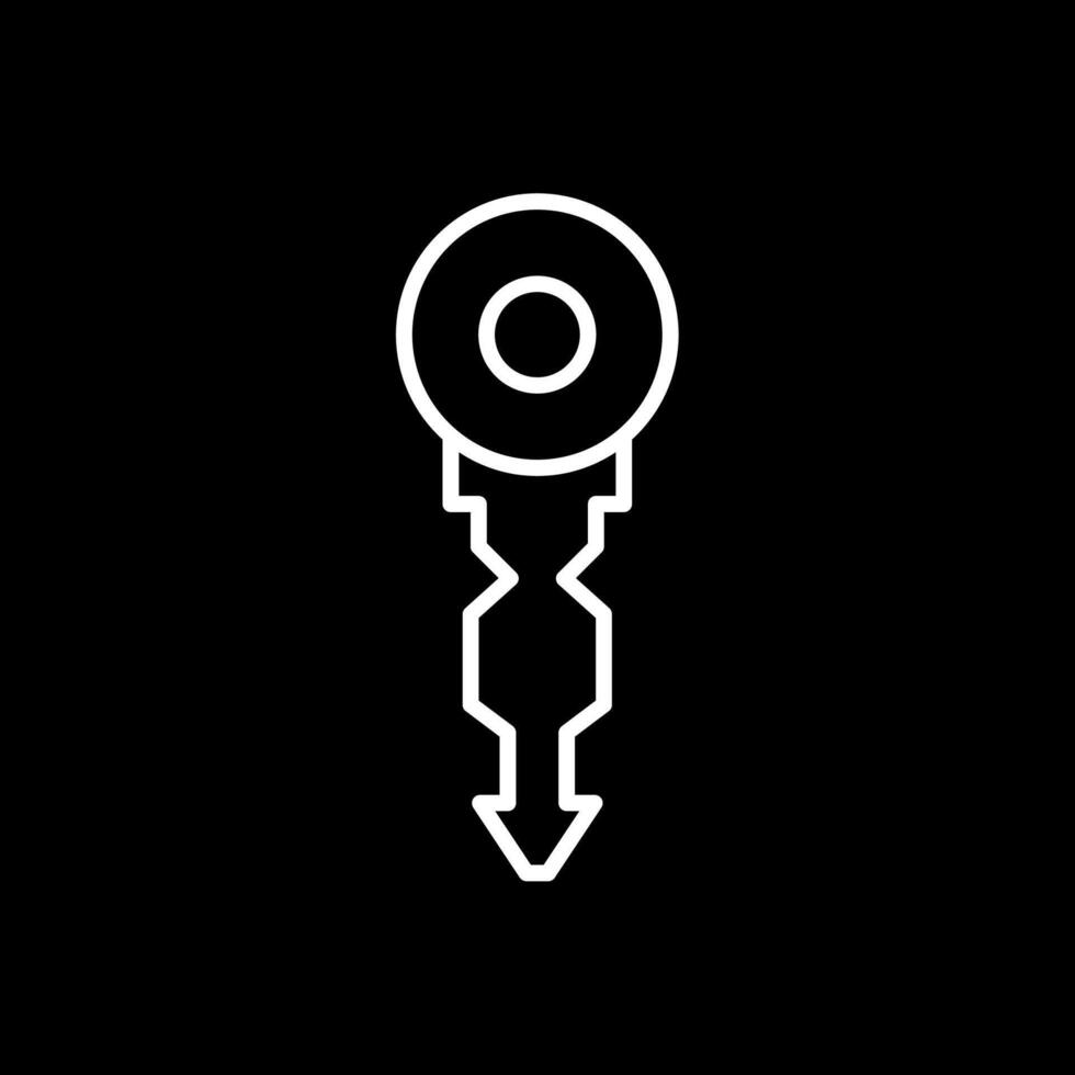 llave línea invertido icono diseño vector