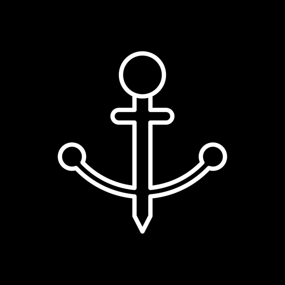 Anchor Line Inverted Icon Design vector