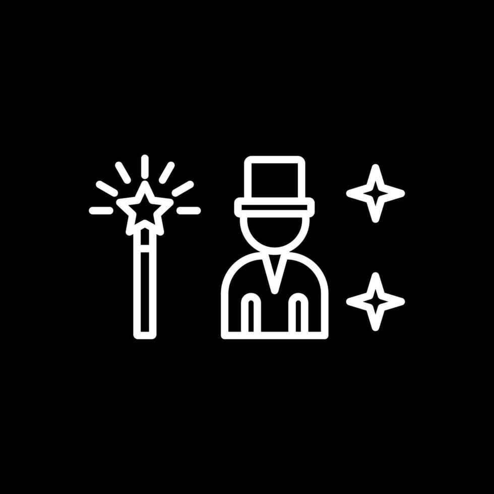 Magician Line Inverted Icon Design vector