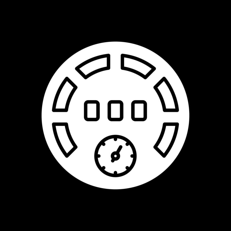 Gauge Glyph Inverted Icon Design vector