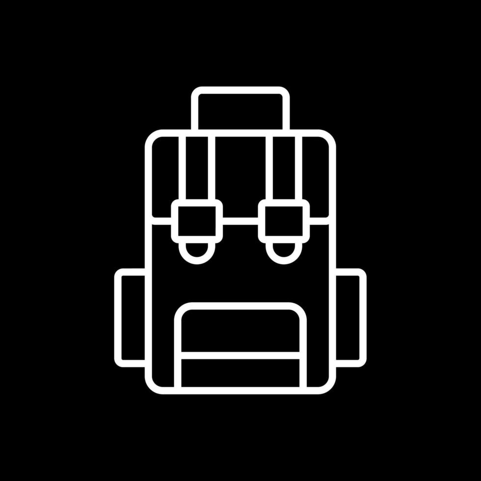 Hiking Back Pack Line Inverted Icon Design vector
