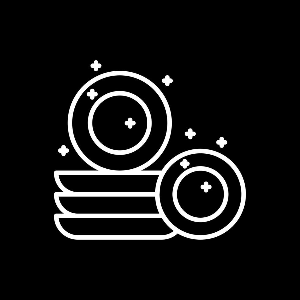 Dishes Line Inverted Icon Design vector