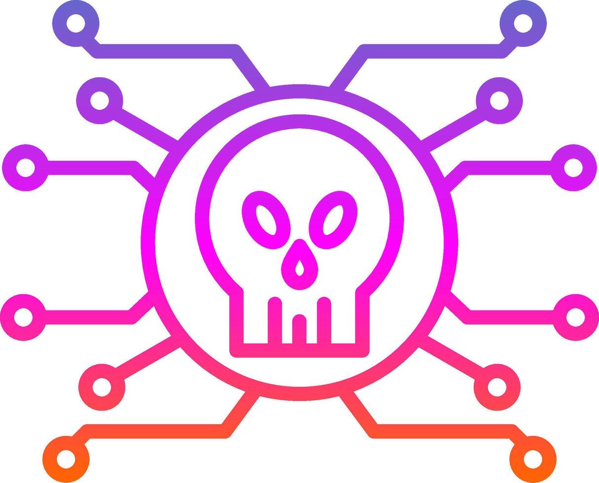 Cyber Attack Line Gradient Icon Design vector