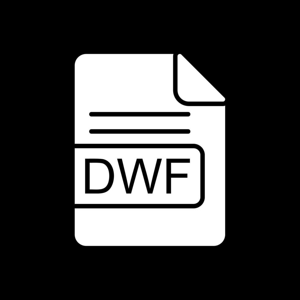 dwf archivo formato glifo invertido icono diseño vector