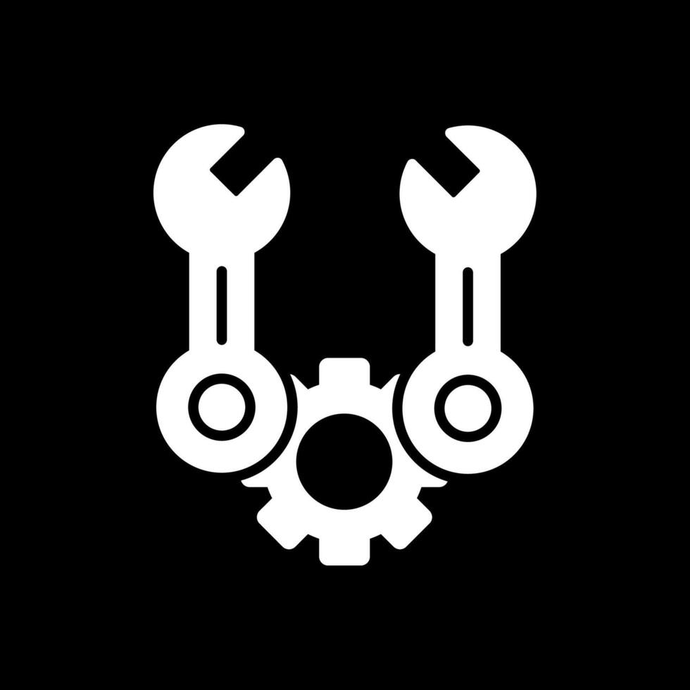 Spanner Glyph Inverted Icon Design vector