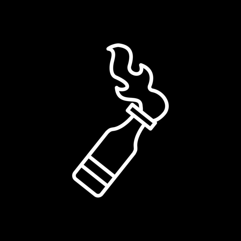 botella línea invertido icono diseño vector