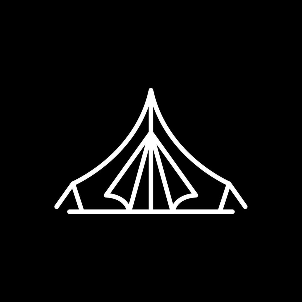 Tent Line Inverted Icon Design vector