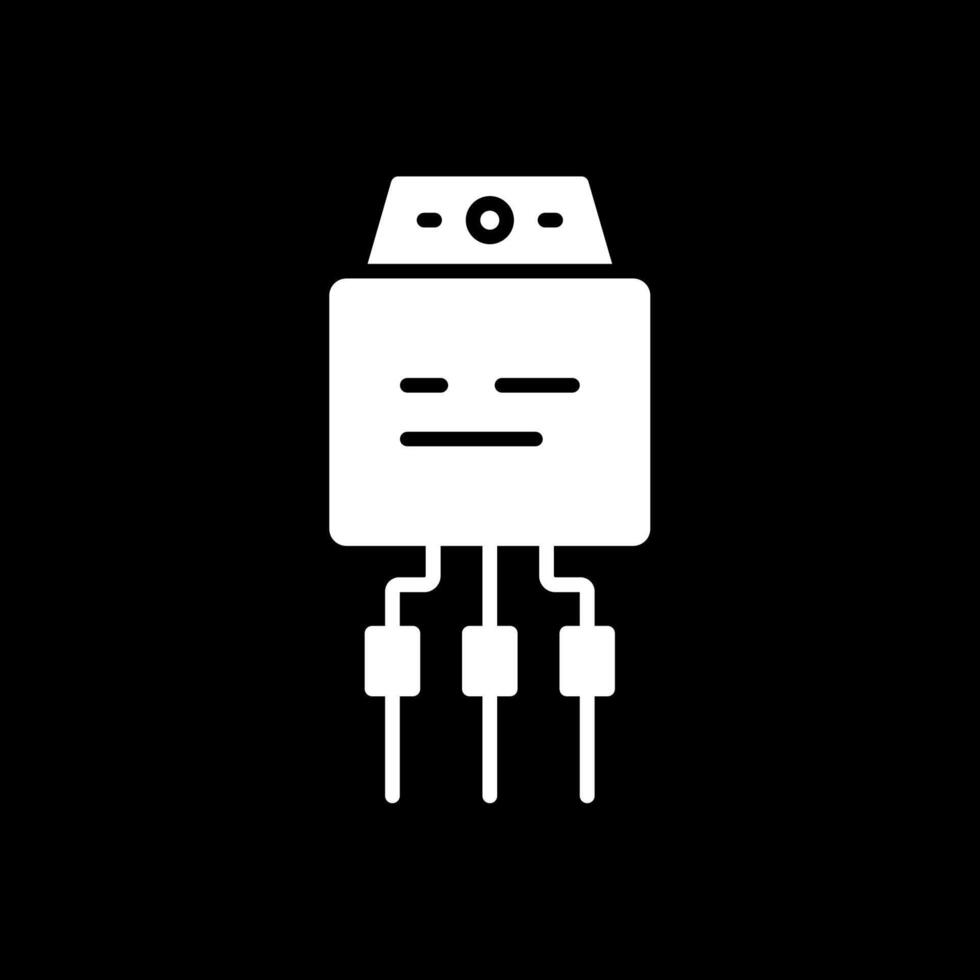 Transistor Glyph Inverted Icon Design vector