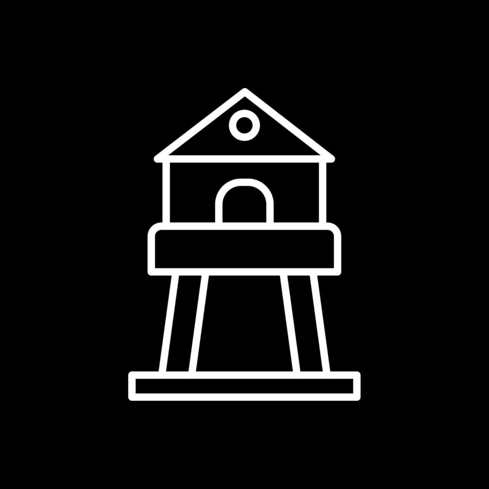 Tower Line Inverted Icon Design vector