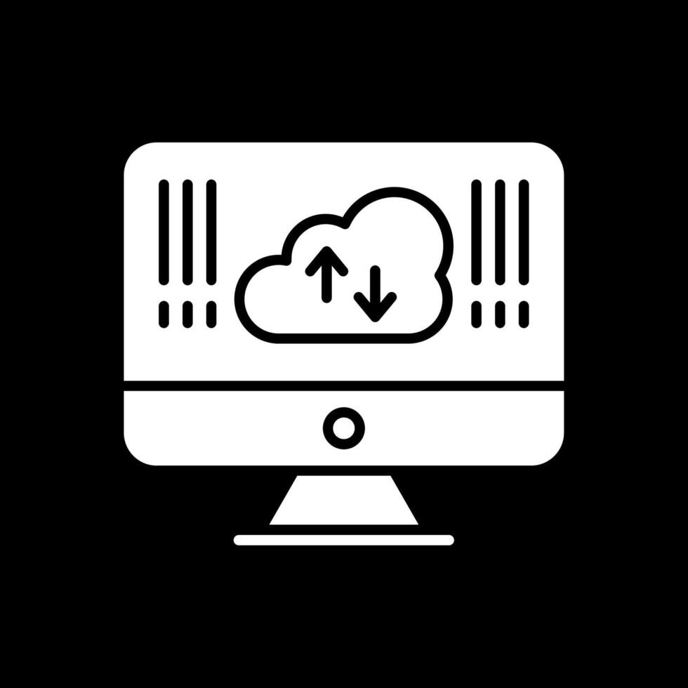 Computing Glyph Inverted Icon Design vector