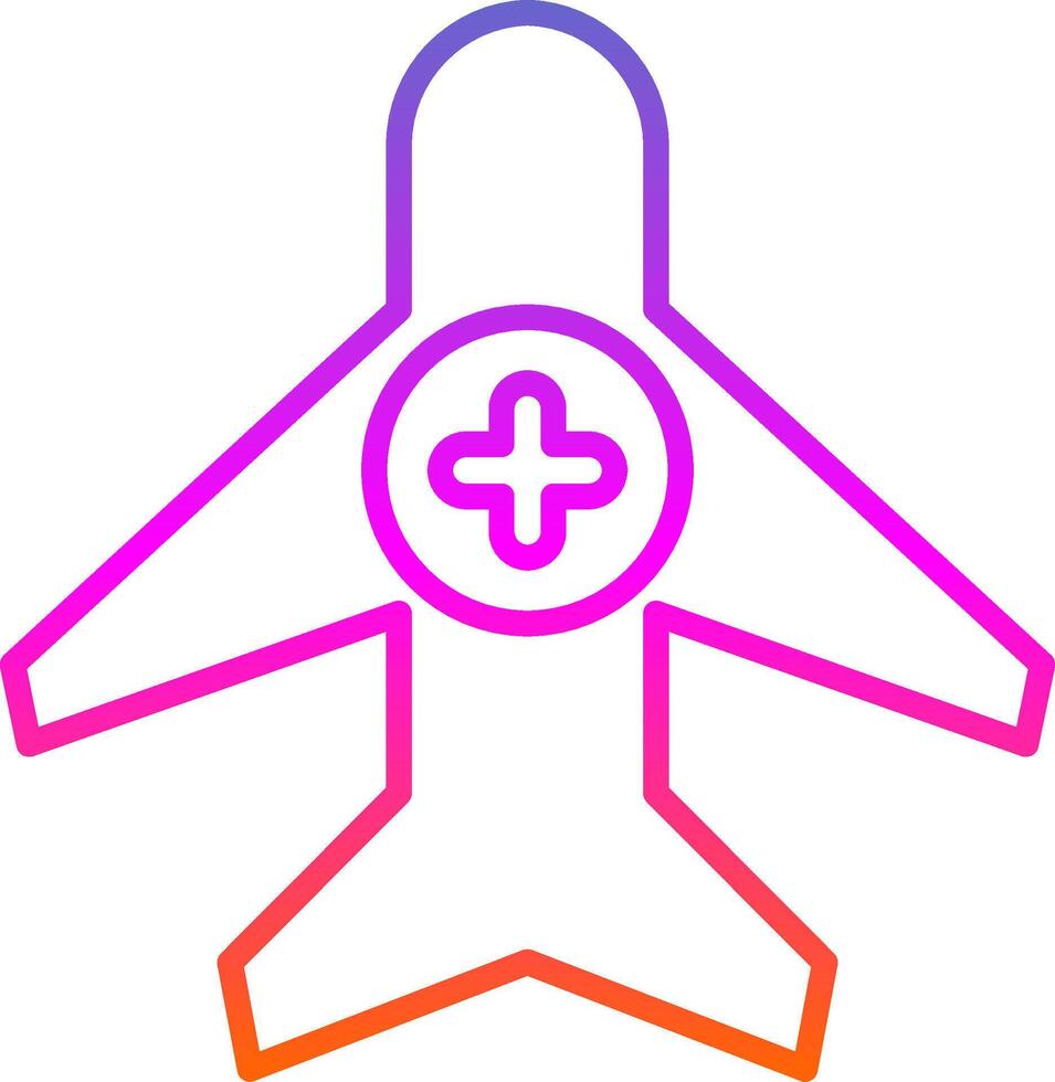 Air Medical Service Line Gradient Icon Design vector