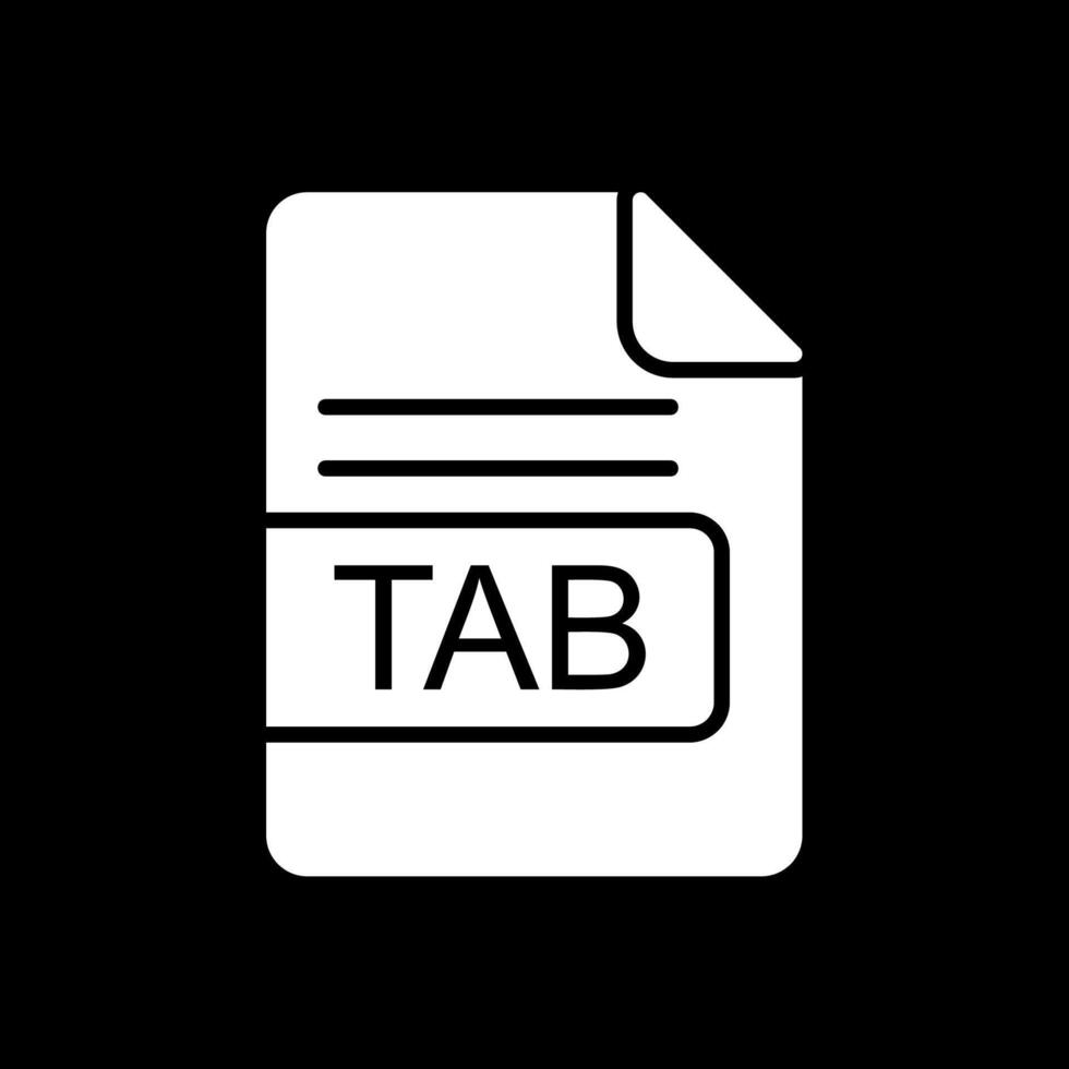 TAB File Format Glyph Inverted Icon Design vector