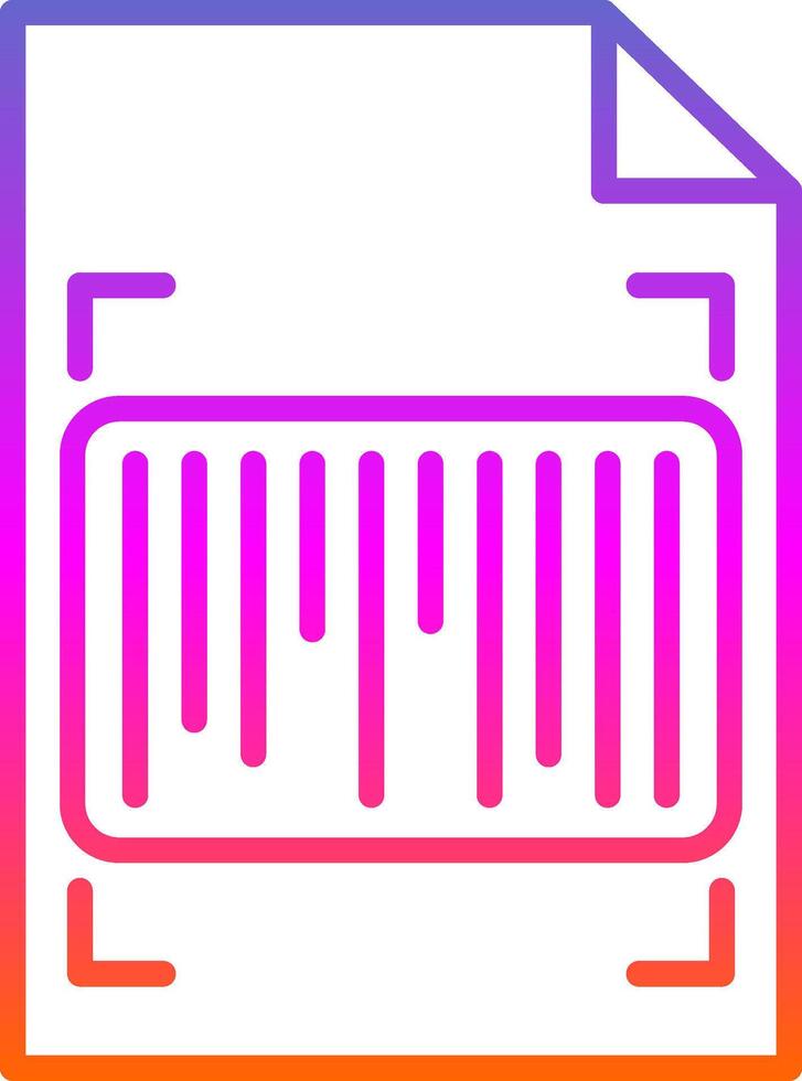 Barcode Line Gradient Icon Design vector