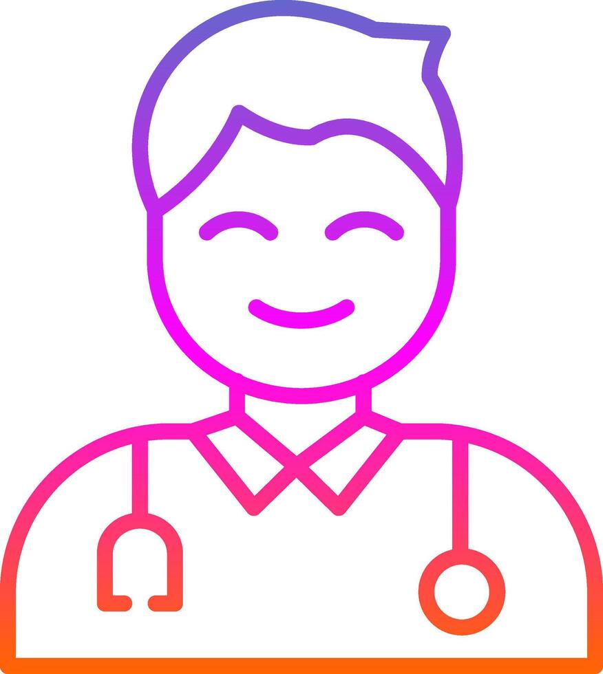 Male Doctor Line Gradient Icon Design vector