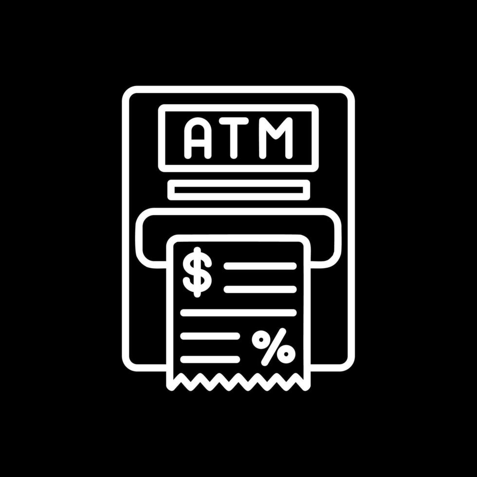Atm Machine Line Inverted Icon Design vector