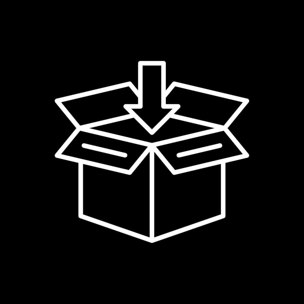 Open Box Line Inverted Icon Design vector
