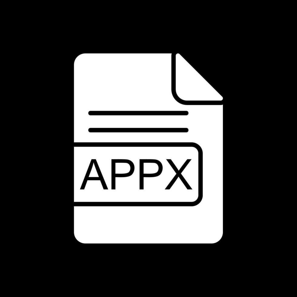 APPX File Format Glyph Inverted Icon Design vector