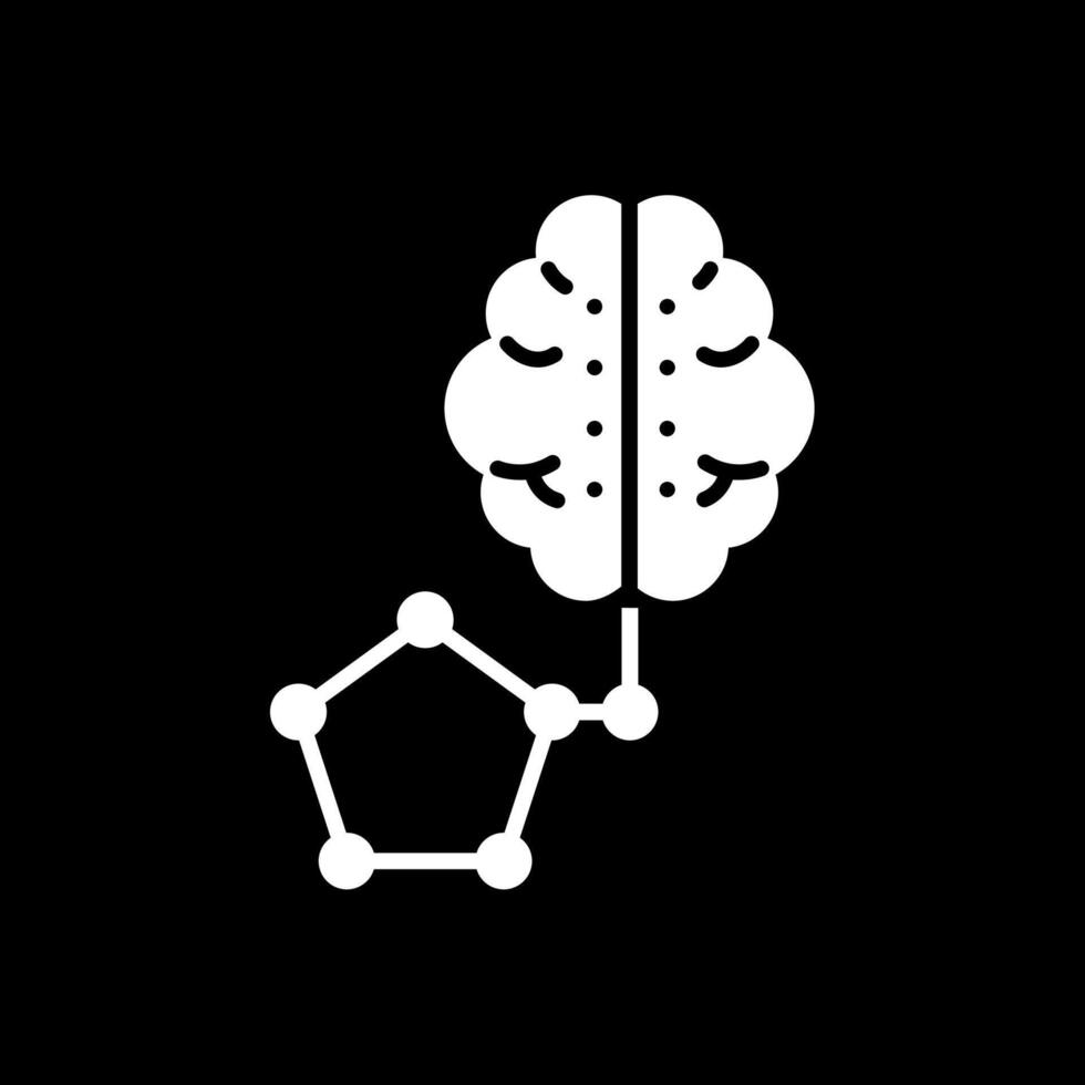 Artificial Intelligence Glyph Inverted Icon Design vector