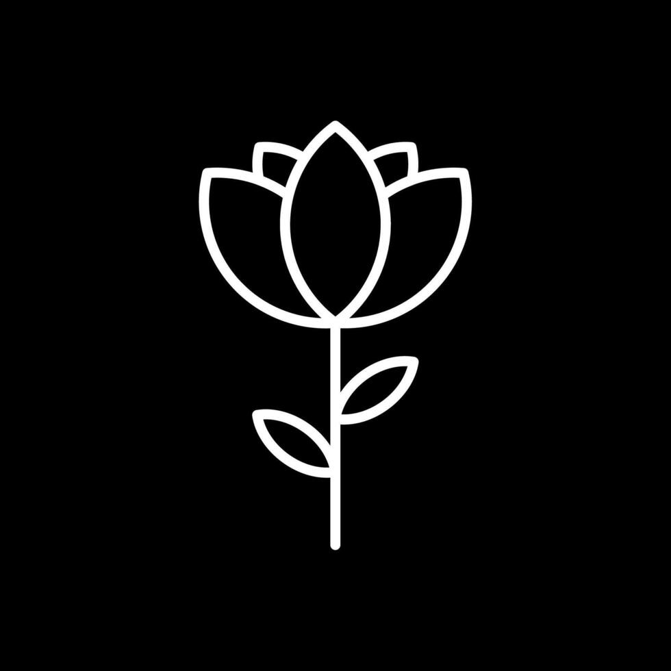 Flower Line Inverted Icon Design vector