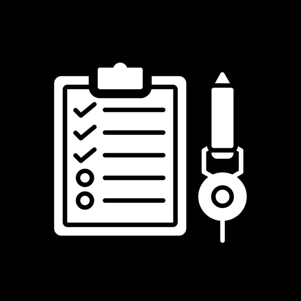 Check List Glyph Inverted Icon Design vector