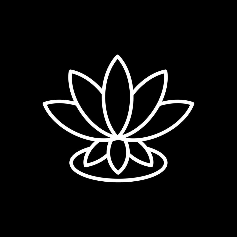 Lotus Line Inverted Icon Design vector