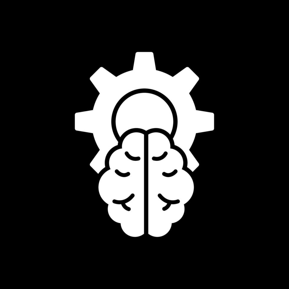 Brain Glyph Inverted Icon Design vector