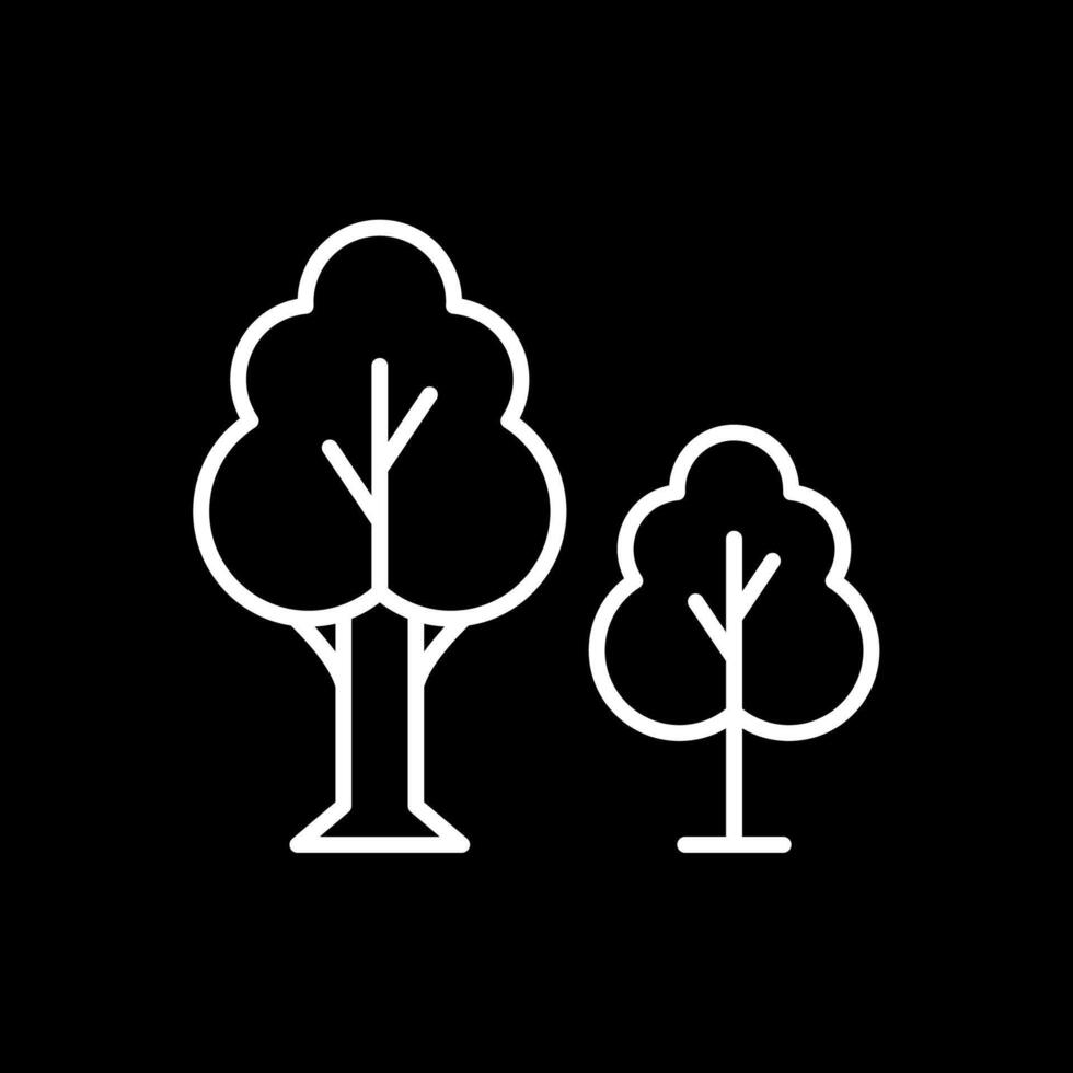 arboles línea invertido icono diseño vector