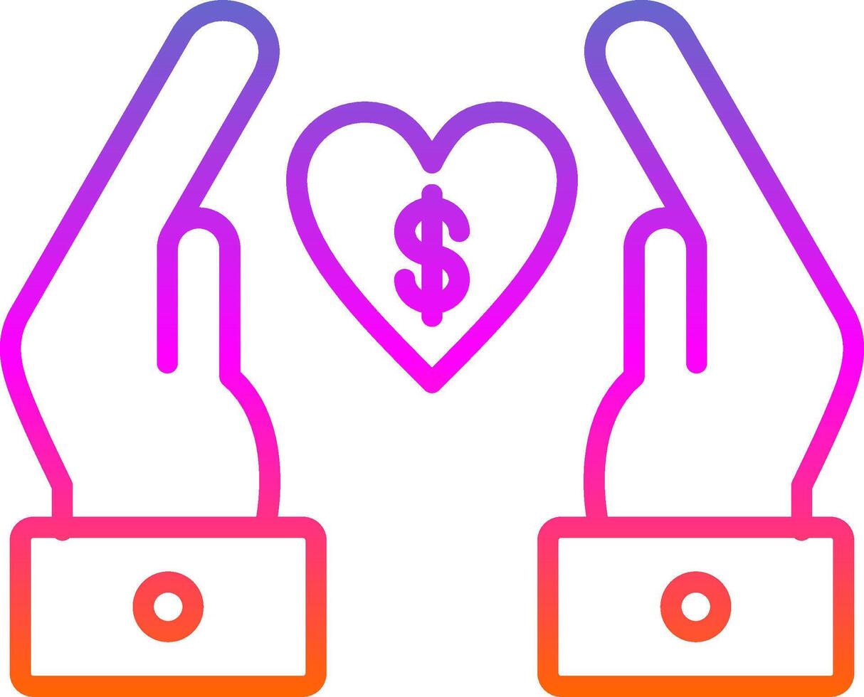 Chrity Donation Line Gradient Icon Design vector