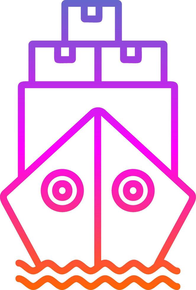 Ship By Sea Line Gradient Icon Design vector