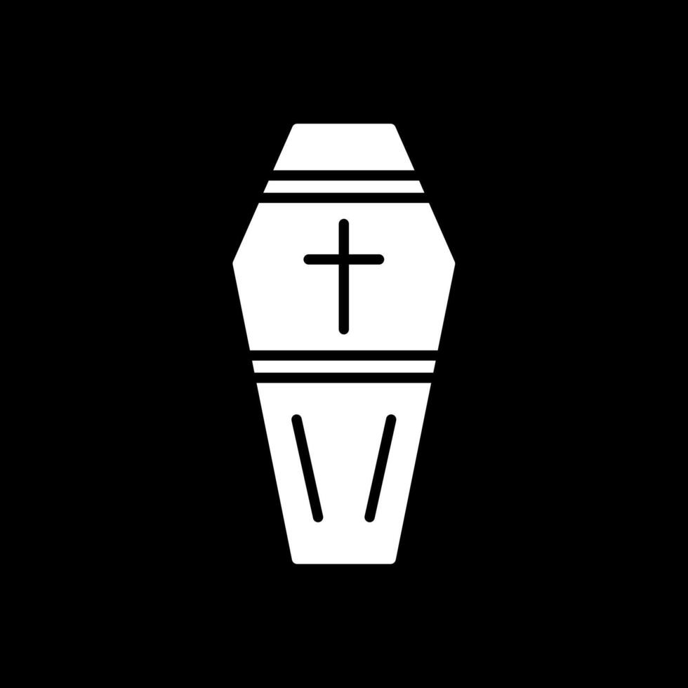 Coffin Glyph Inverted Icon Design vector