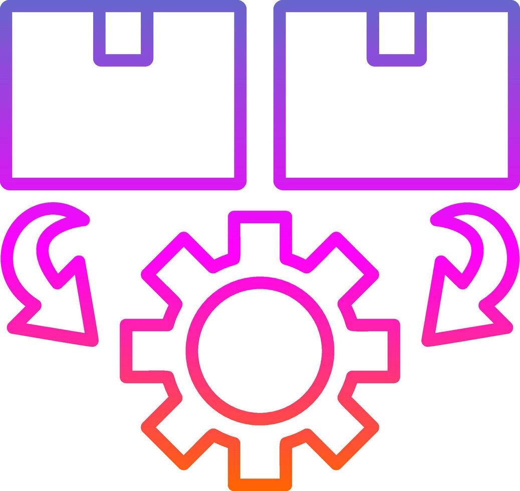 Order Processing Line Gradient Icon Design vector