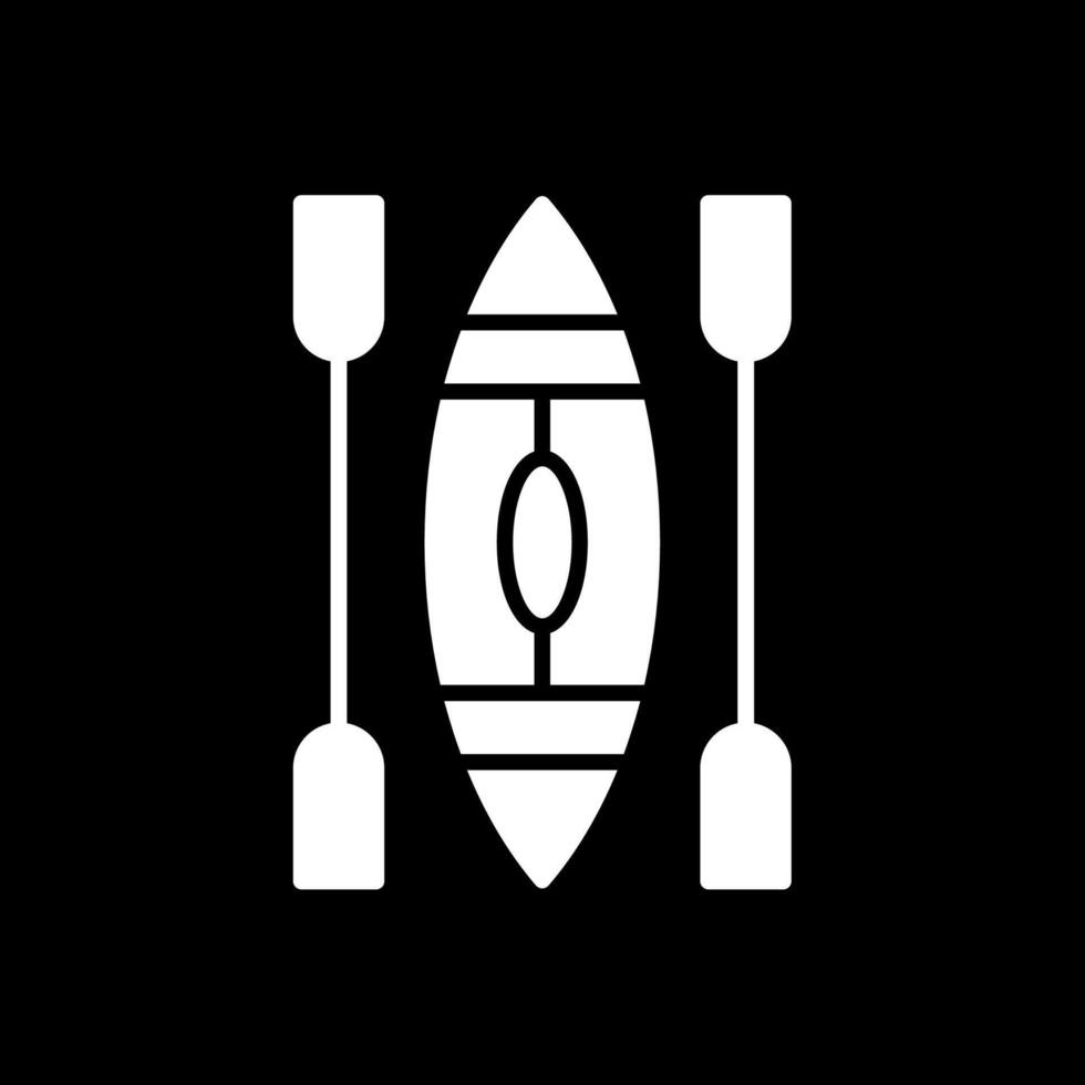 Canoe Glyph Inverted Icon Design vector