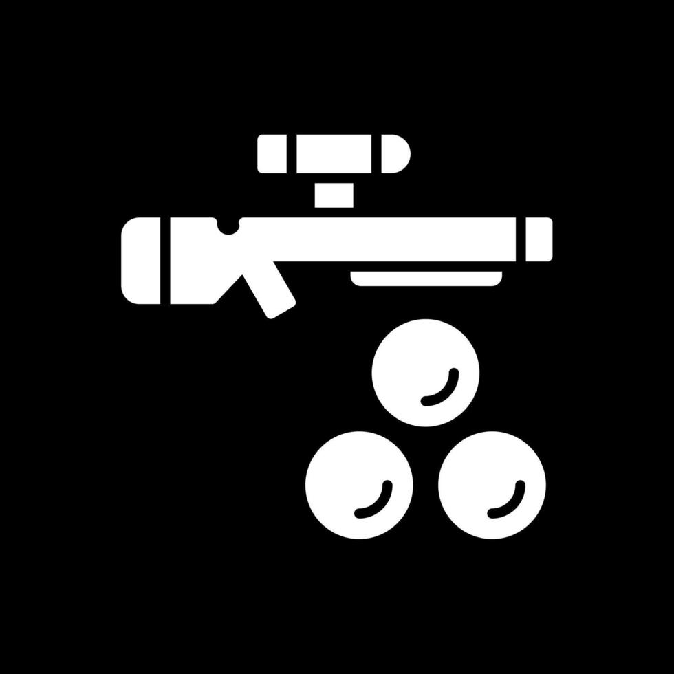 Paintball Glyph Inverted Icon Design vector