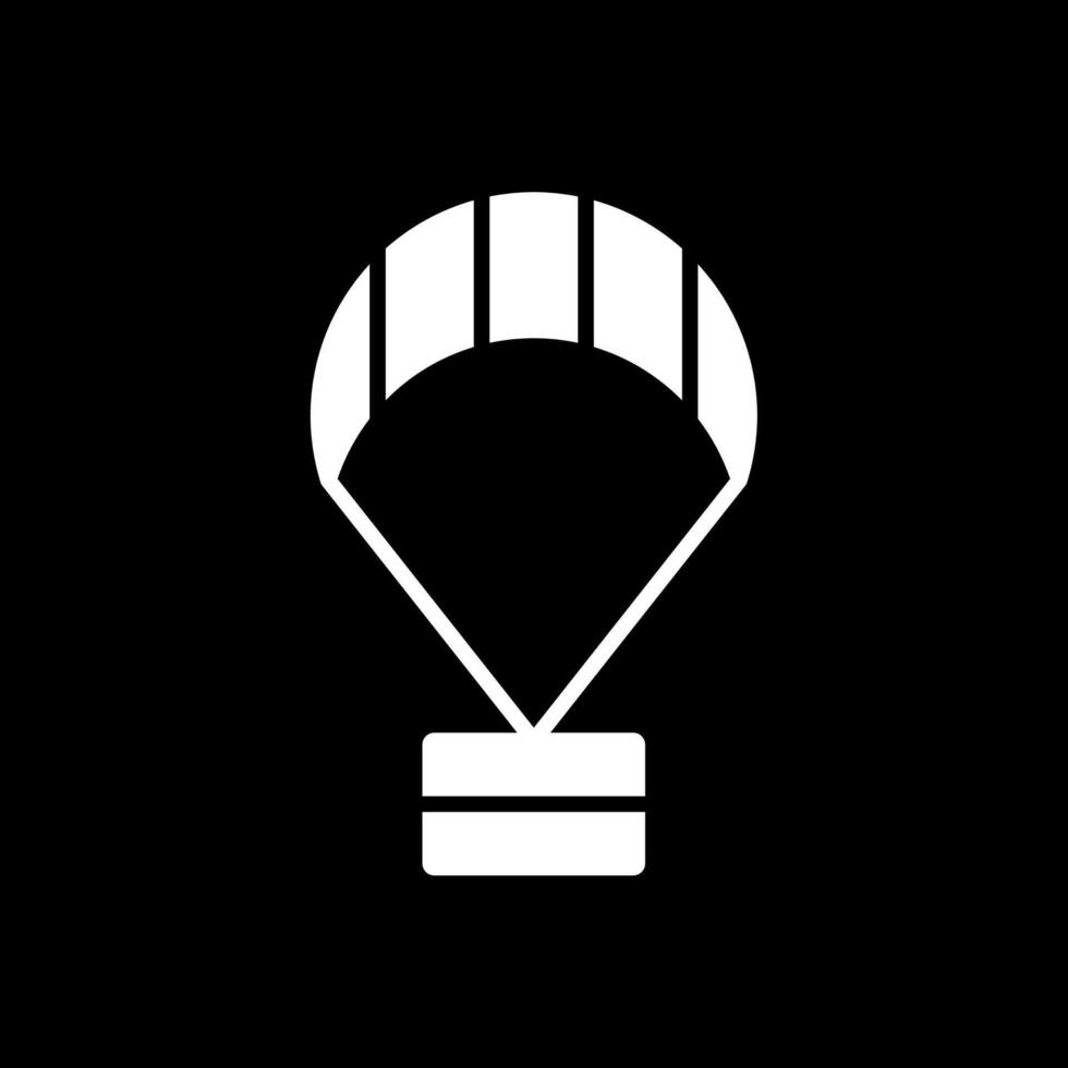 Paragliding Glyph Inverted Icon Design vector