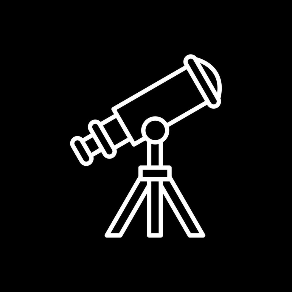 Telescope Line Inverted Icon Design vector