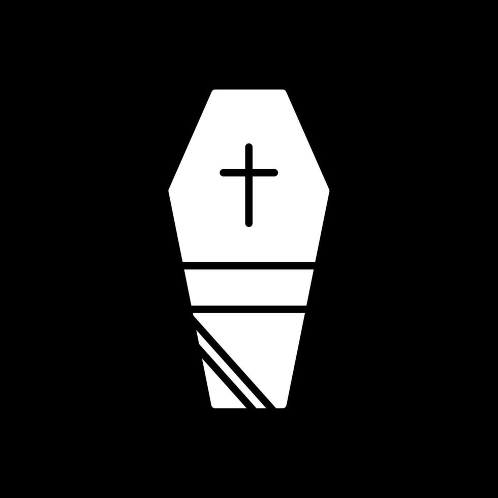 Coffin Glyph Inverted Icon Design vector