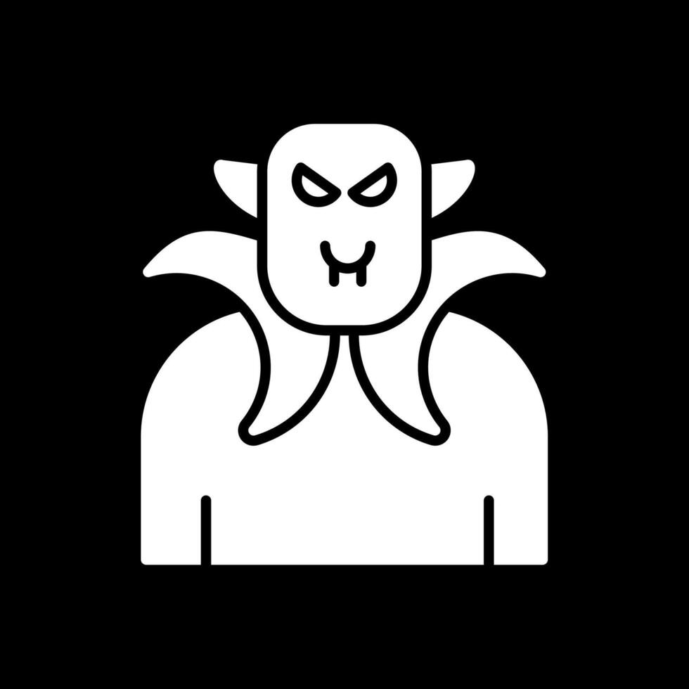 Dracula Glyph Inverted Icon Design vector