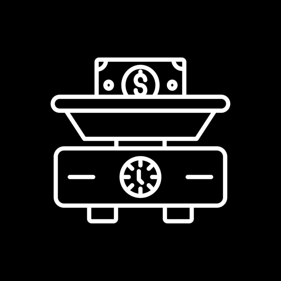 Weighing Scale Line Inverted Icon Design vector