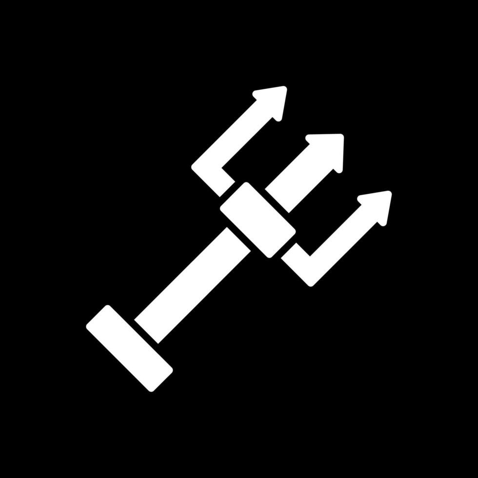Trident Glyph Inverted Icon Design vector