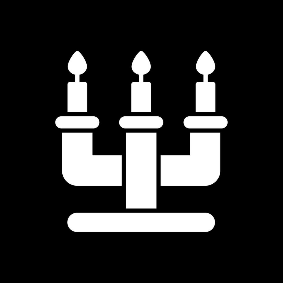 Candelabra Glyph Inverted Icon Design vector