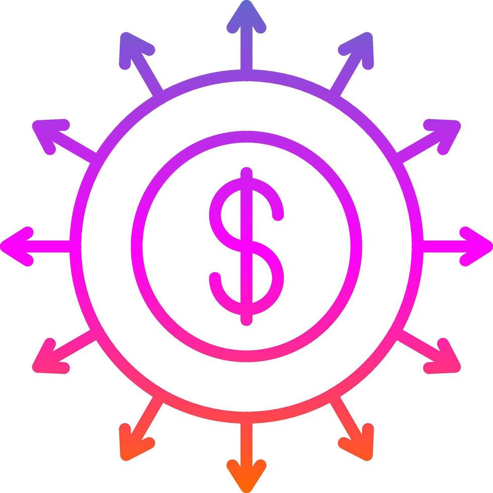 Budget Spending Line Gradient Icon Design vector
